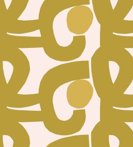 Seppel Metallic Wallpaper by Marimekko Ochre Seppel Metallic Wallpaper by Marimekko Ochre