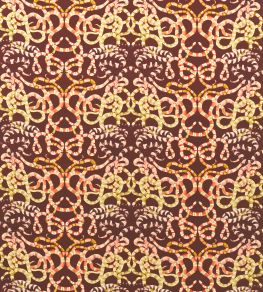 Serpenti Velvet Fabric by Harlequin Brazilian Rosewood / Grounded / Amber Light