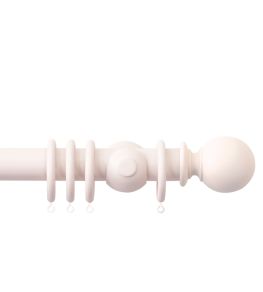 Seychelles 40mm Wooden Pole Blush, Ball finial Blush