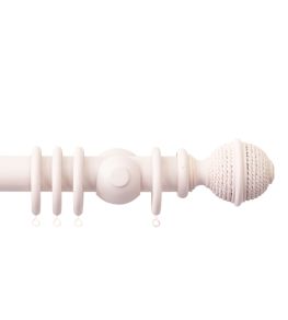 Seychelles 40mm Wooden Pole Blush, Woven Rope finial Blush