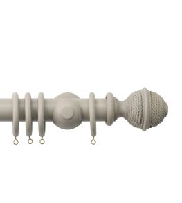 Seychelles 40mm Wooden Pole Truffle, Woven Rope finial Truffle