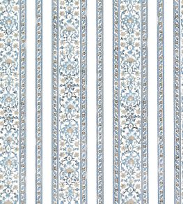Shawl Stripe Fabric by Titley and Marr Aqua & Beige Shawl Stripe Fabric by Titley and Marr Aqua & Beige