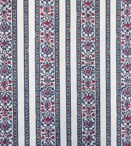 Shawl Stripe Fabric by Titley and Marr Indigo & Red Shawl Stripe Fabric by Titley and Marr Indigo & Red