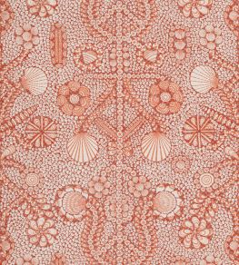 Shell Grotto Fabric by Fermoie Strawberry Shell Grotto Fabric by Fermoie Strawberry