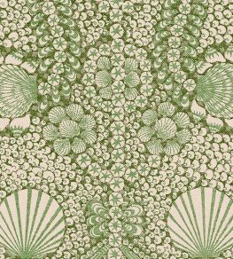 Shell Grotto Wallpaper by Fermoie Bottle Green Shell Grotto Wallpaper by Fermoie Bottle Green