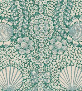 Shell Grotto Wallpaper by Fermoie Teal Shell Grotto Wallpaper by Fermoie Teal