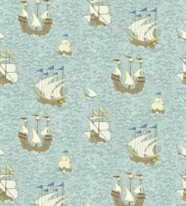 Ships Wallpaper by Josephine Munsey Light Blue Ships Wallpaper by Josephine Munsey Light Blue