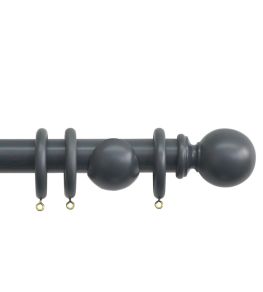 Shore 35mm Wooden Pole Charcoal, Ball finial Charcoal