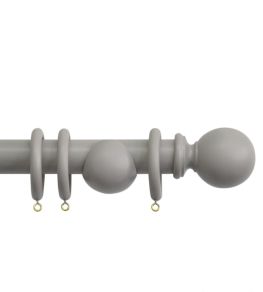 Shore 35mm Wooden Pole Clay, Ball finial Clay