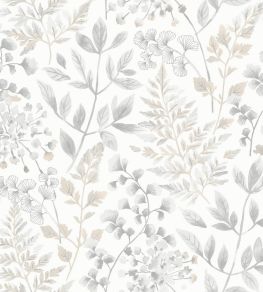 Sigrid Wallpaper by Borastapeter Grey/White Sigrid Wallpaper by Borastapeter Grey/White