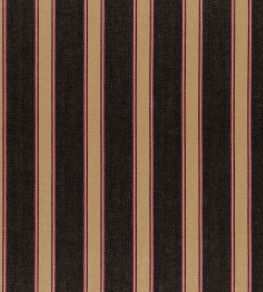 Silhouette Stripe Fabric by Ian Mankin Black/Claret Silhouette Stripe Fabric by Ian Mankin Black/Claret