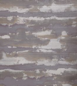 Silver Lining Wallpaper by Thibaut Eggplant and Copper