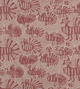 Sirin Fabric by Volga Linen Terracotta/Natural Sirin Fabric by Volga Linen Terracotta/Natural
