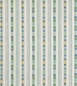 Sitari Stripe Fabric by Jane Churchill Blue/Green Sitari Stripe Fabric by Jane Churchill Blue/Green