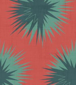 Soft Thistle Wallpaper by Cole & Son Blood Orange & Viridian