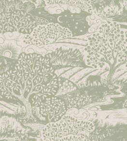 Solangen Wallpaper by Borastapeter Green Solangen Wallpaper by Borastapeter Green