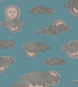 Soli e Nuvole Wallpaper by Cole & Son Teal & Rose Gold Soli e Nuvole Wallpaper by Cole & Son Teal & Rose Gold