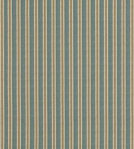 Somerton Stripe Fabric by Mulberry Home Teal/Ochre