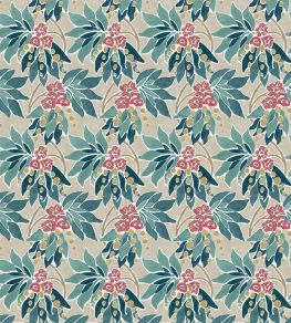 Sonia Fabric by Nina Campbell Teal/Ruby Sonia Fabric by Nina Campbell Teal/Ruby