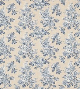 Sorilla Damask Fabric by Sanderson Indigo/Linen Sorilla Damask Fabric by Sanderson Indigo/Linen
