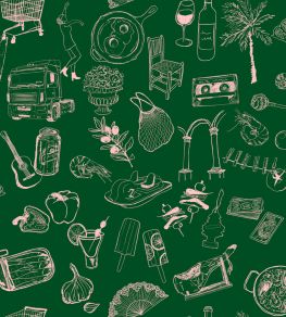 Souvenirs Wallpaper by Tres Tintas Green
