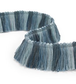 Spritz Ombre Brush Fringe Trim by James Hare Blue Spritz Ombre Brush Fringe Trim by James Hare Blue
