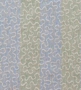 Squiggle Stripe Fabric by CommonRoom Blue / Green Squiggle Stripe Fabric by CommonRoom Blue / Green