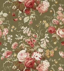 Stapleton Park Wallpaper by Sanderson Olive/Bengal Red Stapleton Park Wallpaper by Sanderson Olive/Bengal Red
