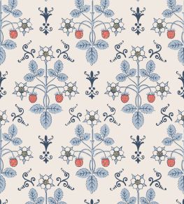 Strawberry Wallpaper by Cole & Son China Blue on Cream