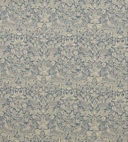Strawberry Meadowfield in Ladbroke Linen Fabric by Liberty Lapis
