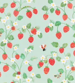 Strawberry Patch Wallpaper by Villa Nova Green Strawberry Patch Wallpaper by Villa Nova Green