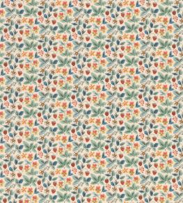 Strawberry Tea Fabric by George & Minnie Aqua Strawberry Tea Fabric by George & Minnie Aqua