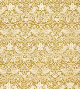 Strawberry Thief Jacquard Fabric by Clarke & Clarke Chartreuse Strawberry Thief Jacquard Fabric by Clarke & Clarke Chartreuse
