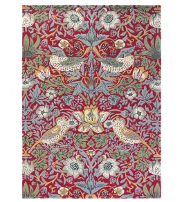 Strawberry Thief Rug by Morris & Co Crimson Strawberry Thief Rug by Morris & Co Crimson
