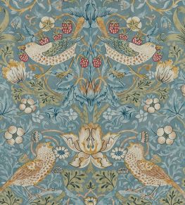 Strawberry Thief Wallpaper by Morris & Co Slate/Vellum