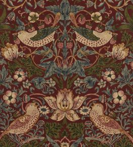 Strawberry Thief Wallpaper by Morris & Co Wine