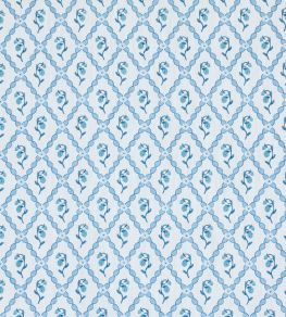 Strawberry Trellis Fabric by Barneby Gates China Blue Strawberry Trellis Fabric by Barneby Gates China Blue