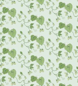 Strawberry Vine Fabric by Madeaux 02 Pale Blue