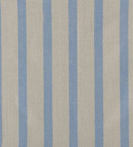 Bold Stripe Linen Fabric by Volga Linen Cornflower Blue / Natural Bold Stripe Linen Fabric by Volga Linen Cornflower Blue / Natural