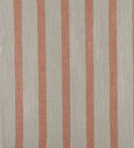 Bold Stripe Linen Fabric by Volga Linen Terracotta / Natural Bold Stripe Linen Fabric by Volga Linen Terracotta / Natural