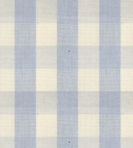 Suffolk Check Large Fabric by Ian Mankin Bluebell