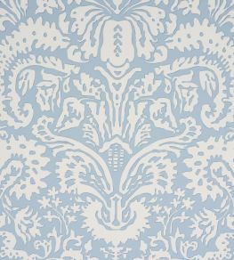 Suffolk Damask Wallpaper by Schumacher Blue Suffolk Damask Wallpaper by Schumacher Blue