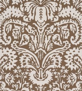 Suffolk Damask Wallpaper by Schumacher Brown