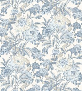 Summer Peony Wallpaper by GP & J Baker Blue Summer Peony Wallpaper by GP & J Baker Blue