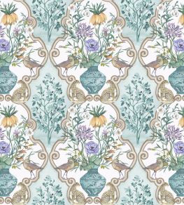 Sundara Fabric by Osborne & Little Aqua/Violet Sundara Fabric by Osborne & Little Aqua/Violet