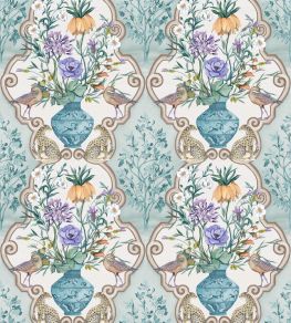 Sundara Wallpaper by Osborne & Little Aqua/Violet Sundara Wallpaper by Osborne & Little Aqua/Violet