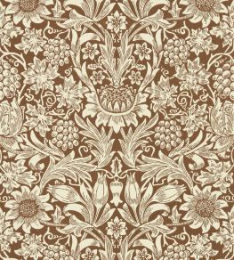 Sunflower Wallpaper by Morris & Co Chocolate/Cream