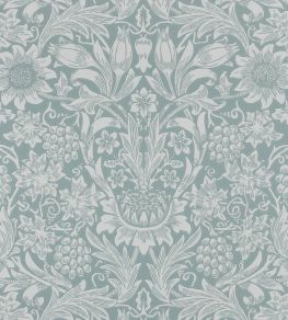 Sunflower Wallpaper by Morris & Co Light Teal
