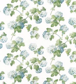 Sussex Hydrangea Fabric by Anna French Blue & Green Sussex Hydrangea Fabric by Anna French Blue & Green