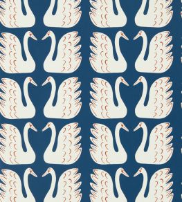 Swim Swam Swan Wallpaper by Scion Denim Swim Swam Swan Wallpaper by Scion Denim